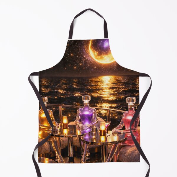 Item preview, Liquid Lounge | Three Glowing Figures Under a Cosmic Sun | Luxury Surreal Fantasy Art Print designed and sold by YourForKor.