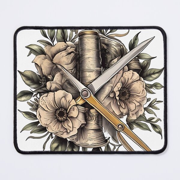 Item preview, Golden Shears: Scissors and Silk Thread in Flower  designed and sold by Mercella-Inc.