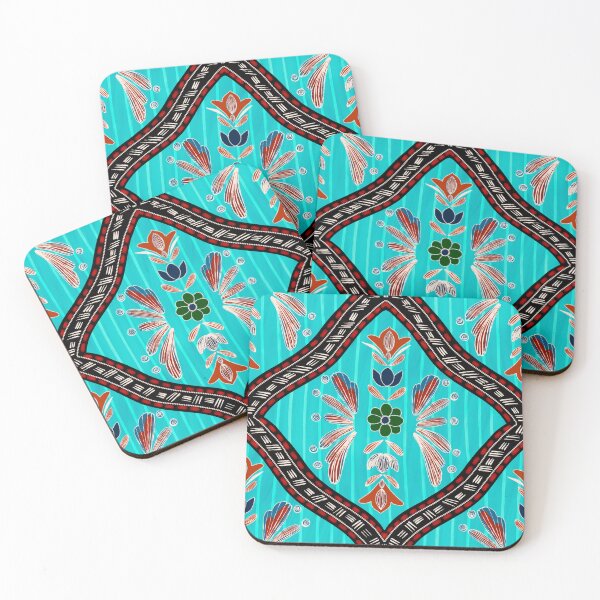 Item preview, Ornamental Boho Tile Pattern in Coral and Pink designed and sold by VirtuallyCreativ .