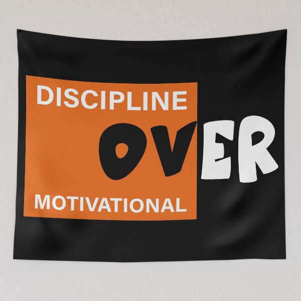 Item preview, Discipline Over Motivation Modern Text Design for Fitness Gym T-Shirt Prints and Wall Art designed and sold by AtonuHaque.