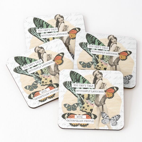 Item preview, Inspirational Collage: "You can't talk butterfly language with caterpillar people" designed and sold by SouthPrints.