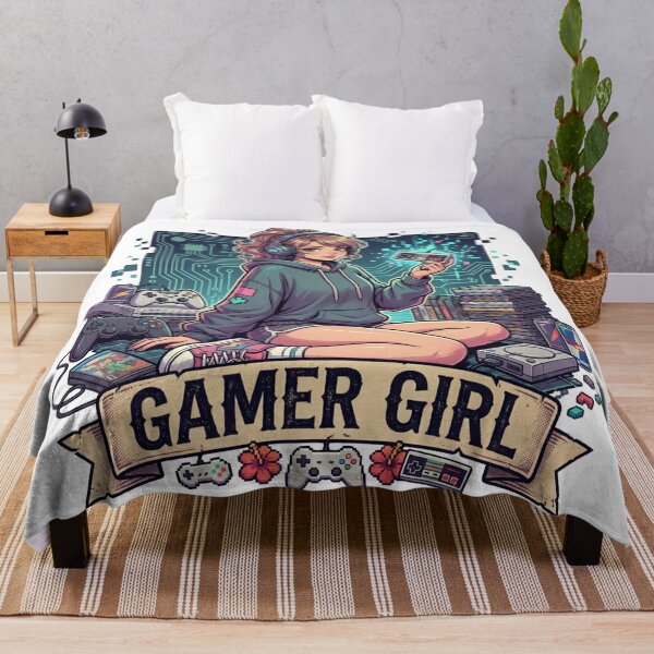Item preview, Gamer Girl Retro Video Games Vintage Anime designed and sold by JonelleTshirts.