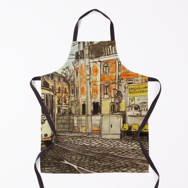 Item preview, Redbubble Title: Historic Tram at the Dresden Tram Museum – Trachenberger Platz Urban Sketch designed and sold by UMA Urban Sketch.