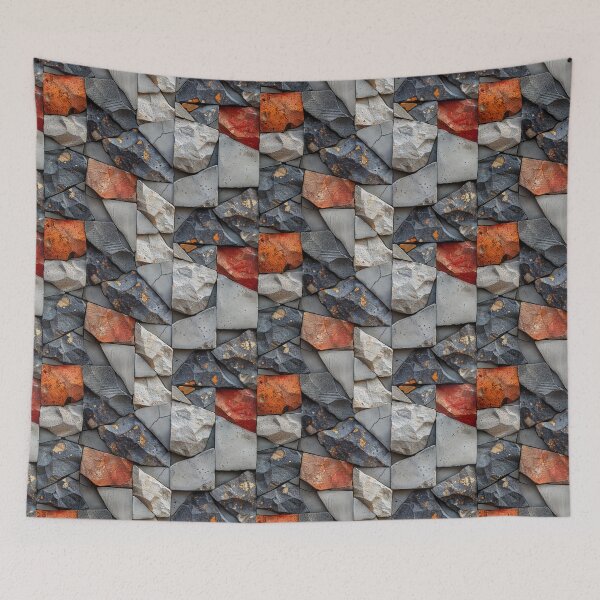 Item preview, Rustic Broken Stone and Concrete Mosaic Seamless Pattern designed and sold by NTGUILTY.