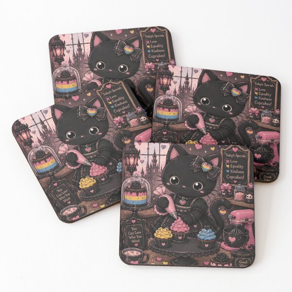 Item preview, Sweet in Every Flavor – Bread Pride Gothic Cat Bakery designed and sold by GOLDENLIONPERU.