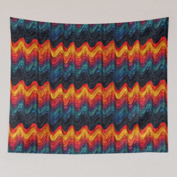 Item preview, Retro Wavy Optical Illusion Geometric Pattern designed and sold by NTGUILTY.