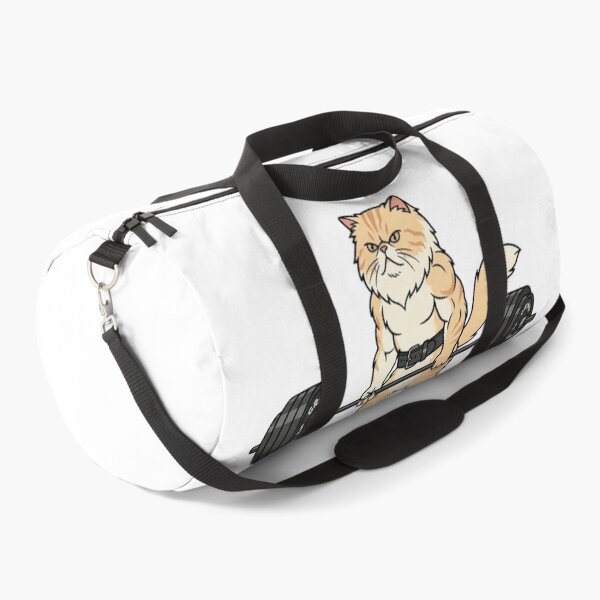 Item preview, Funny Grumpy Gym Cat Lifting Heavy Weights designed and sold by JeevanStickers.