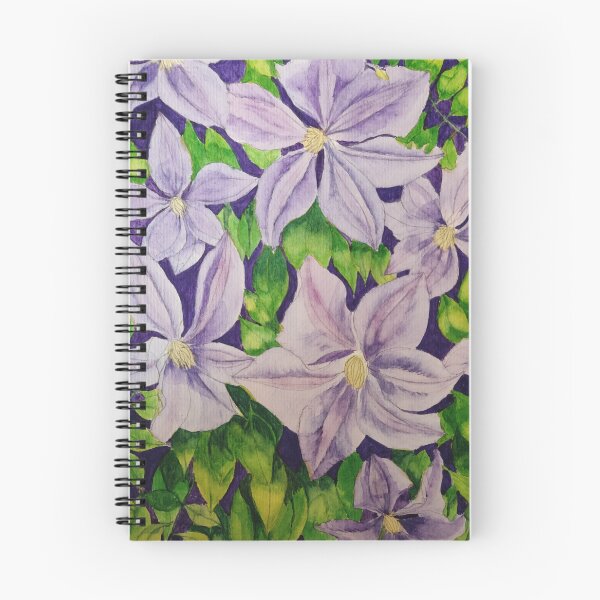 Item preview, Purple clematis watercolour painting  designed and sold by esvb.