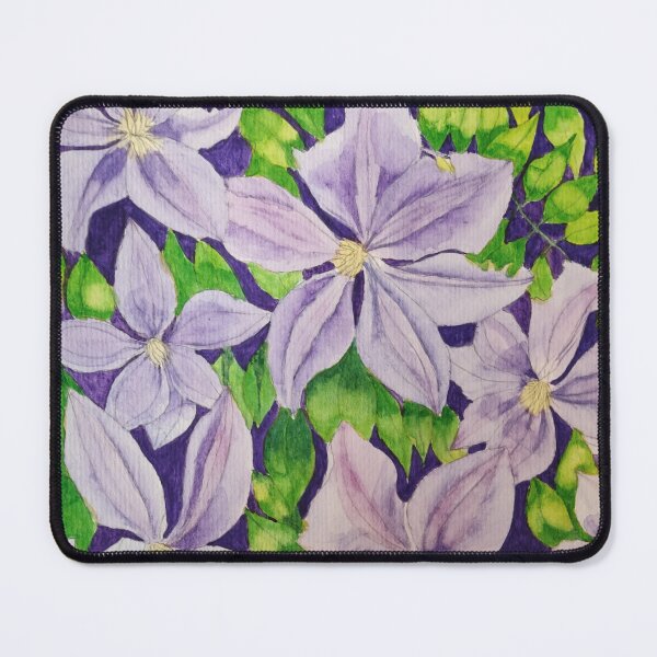 Item preview, Purple clematis watercolour painting  designed and sold by esvb.