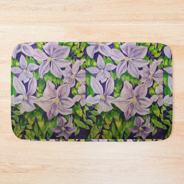 Item preview, Purple clematis watercolour painting  designed and sold by esvb.