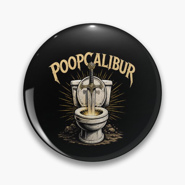 Item preview, Funny Poopcalibur Poop knife Toilet Sword Medieval Bathroom Humor Art designed and sold by elderberry.