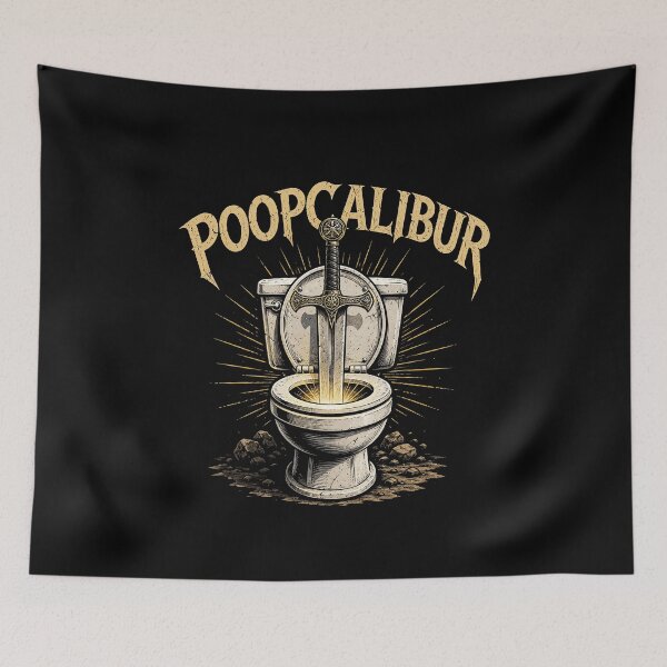 Item preview, Funny Poopcalibur Poop knife Toilet Sword Medieval Bathroom Humor Art designed and sold by elderberry.
