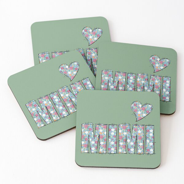 Item preview, Mimi Grandma Floral Stitch Pattern with green background  designed and sold by missmann.