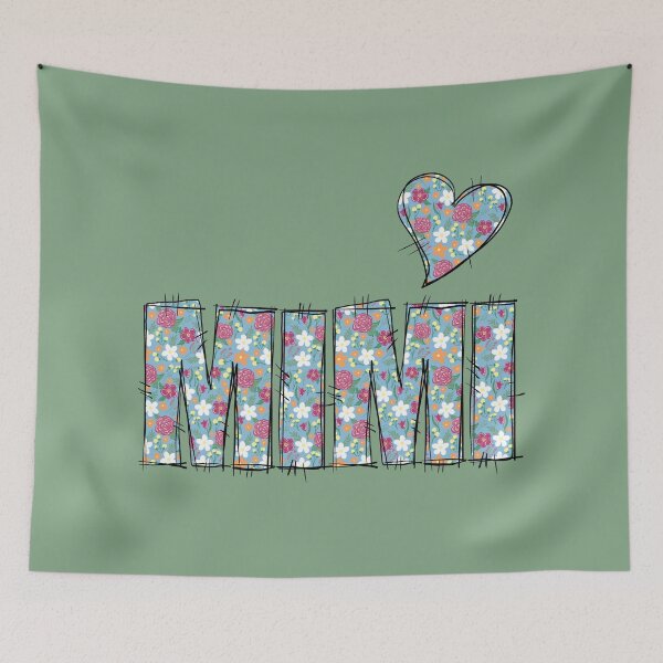 Item preview, Mimi Grandma Floral Stitch Pattern with green background  designed and sold by missmann.
