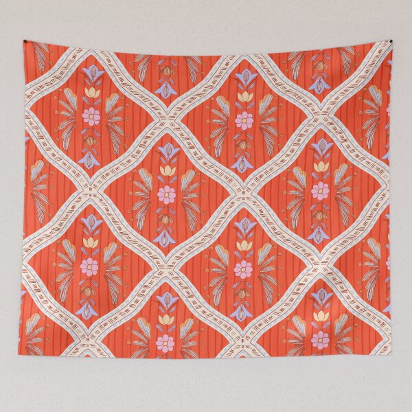 Item preview, Ornamental Boho Tile Pattern in Coral and Pink designed and sold by VirtuallyCreativ .