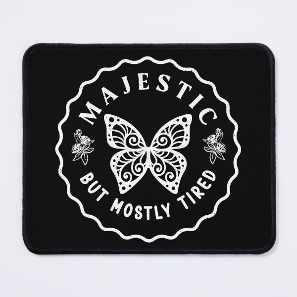 Item preview, Majestic But Mostly Tired - Funny Vintage Butterfly Badge designed and sold by the-Z3nith.