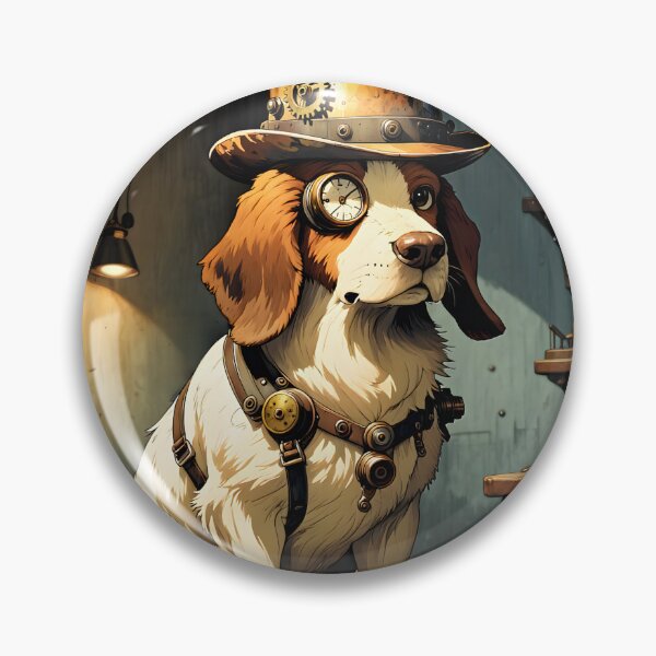 Item preview, Steampunk Dog Gear - Vintage Mechanical Pup with Clock Goggles designed and sold by Liberty4Punk.