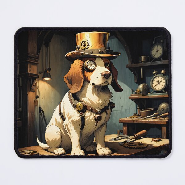 Item preview, Steampunk Dog Gear - Vintage Mechanical Pup with Clock Goggles designed and sold by Liberty4Punk.