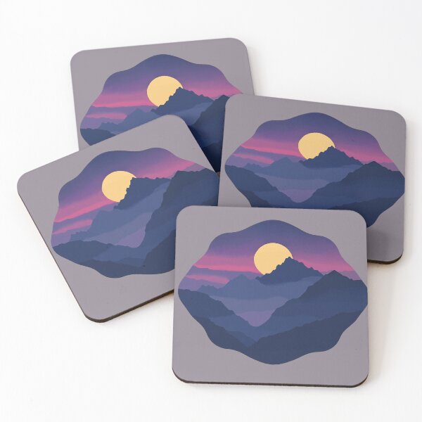 Item preview, Indigo Mountains Sunset Landscape designed and sold by Endless7Art.