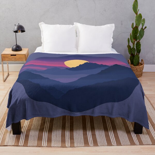 Item preview, Indigo Mountains Sunset Landscape designed and sold by Endless7Art.