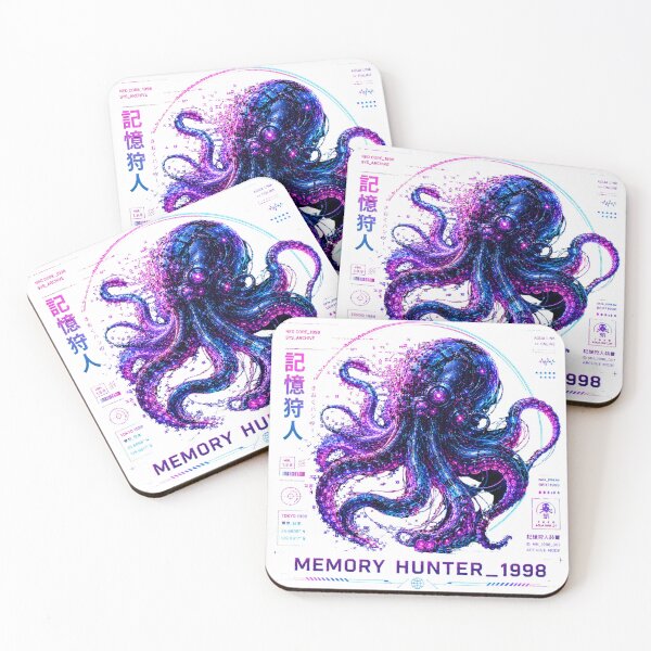 Item preview, Memory Hunter 1998 Cyber Octopus – Neon Biomechanical Deep Sea Intelligence Design designed and sold by FusiTink.