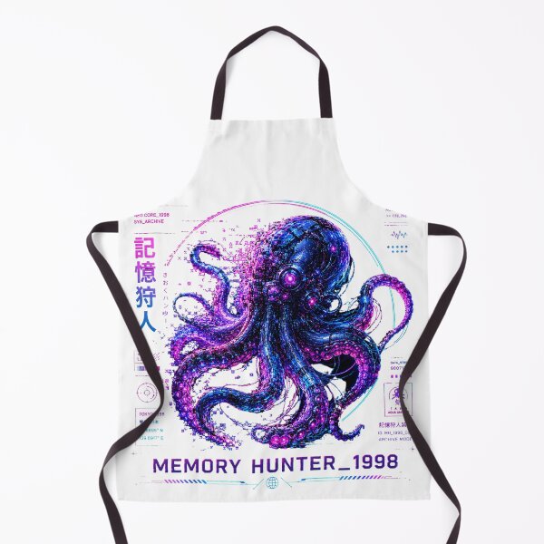 Item preview, Memory Hunter 1998 Cyber Octopus – Neon Biomechanical Deep Sea Intelligence Design designed and sold by FusiTink.