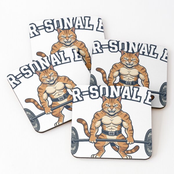 Item preview, Purr-sonal Best Funny Cat Weightlifting Fitness Pun designed and sold by JeevanStickers.