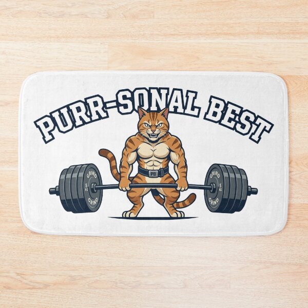 Item preview, Purr-sonal Best Funny Cat Weightlifting Fitness Pun designed and sold by JeevanStickers.
