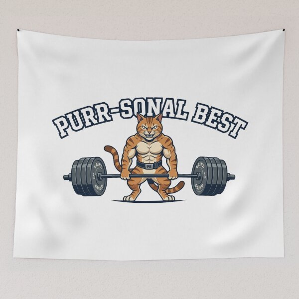Item preview, Purr-sonal Best Funny Cat Weightlifting Fitness Pun designed and sold by JeevanStickers.