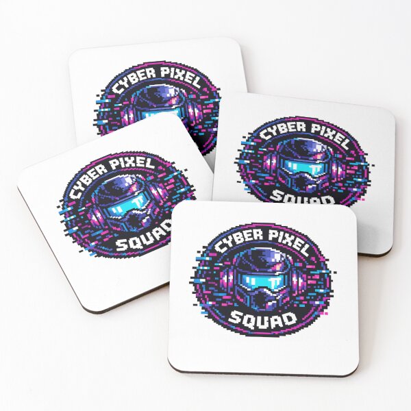 Item preview, Cyber Pixel Squad – Futuristic Pixel Helmet Glitch Logo designed and sold by AstraDrip Studio.