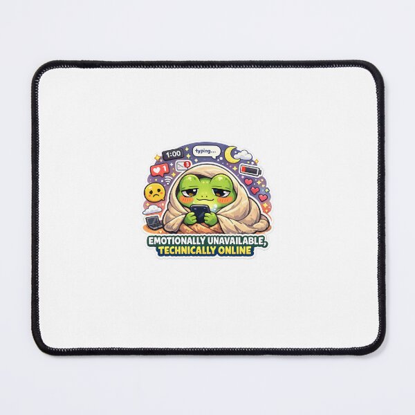 Item preview, Emotionally Unavailable Frog Kawaii Meme Sticker designed and sold by Cozy404Lab.