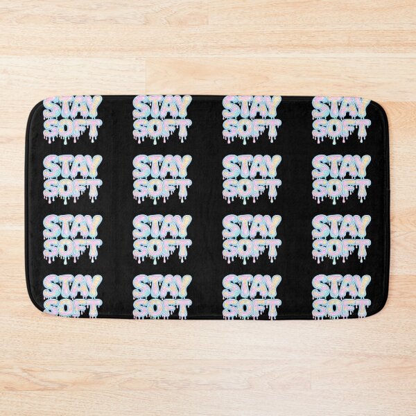 Item preview, Stay Soft – Glossy Pastel Dripping Bubble Letters on Black designed and sold by Dzakooob.
