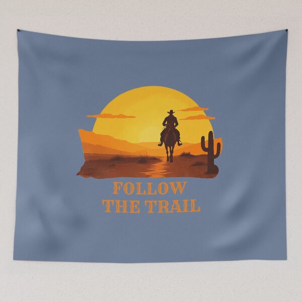 Item preview, Follow The Trail – Western Cowboy Sunset designed and sold by Endless7Art.