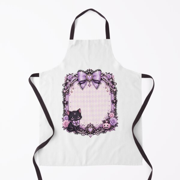 Item preview, Kawaii Pastel Goth Halloween Floral Frame Featuring Black Cat, Lavender Roses, Pink Pumpkin and Crystal Heart Charms designed and sold by looplandger.