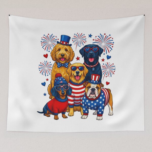 Item preview, funny dog American Flag Patriotic 4th July gift designed and sold by Amzkao.