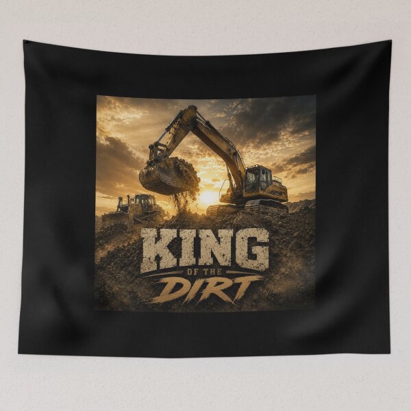 Item preview, King Of The Dirt Excavator Operator Construction Worker Design   designed and sold by kakmi-art.