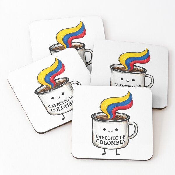 Item preview, Cafecito from Colombia — Kawaii Coffee Art | FlagSteam designed and sold by ColombianaShop.