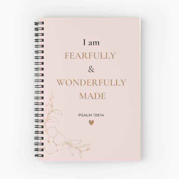 Item preview, I Am Fearfully and Wonderfully Made Hardcover Journal | Christian Notebook | Psalm 139:14 Faith Journal designed and sold by 4TuneytGodlyDesigns.