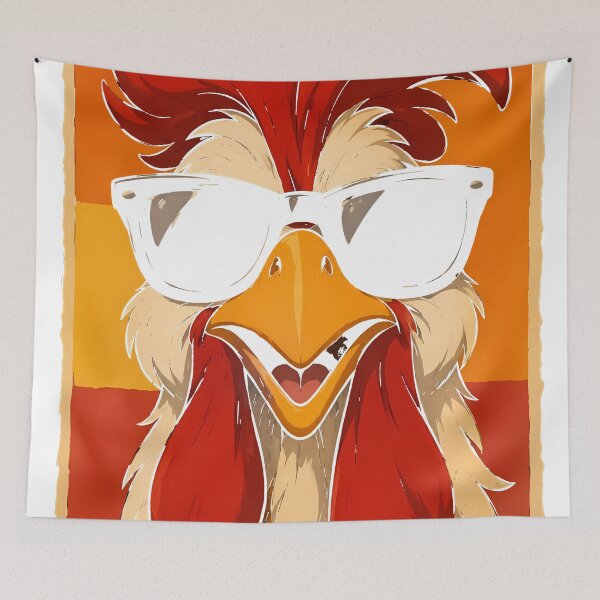 Item preview, Cool Rooster With Sunglasses – Retro Funny Chicken Vintage Art designed and sold by  Hollow Moon Studios..