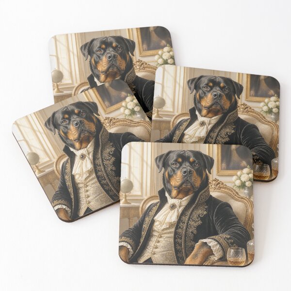Item preview, Aristocratic Rottweiler Portrait Vintage Art designed and sold by VelarisMoon.