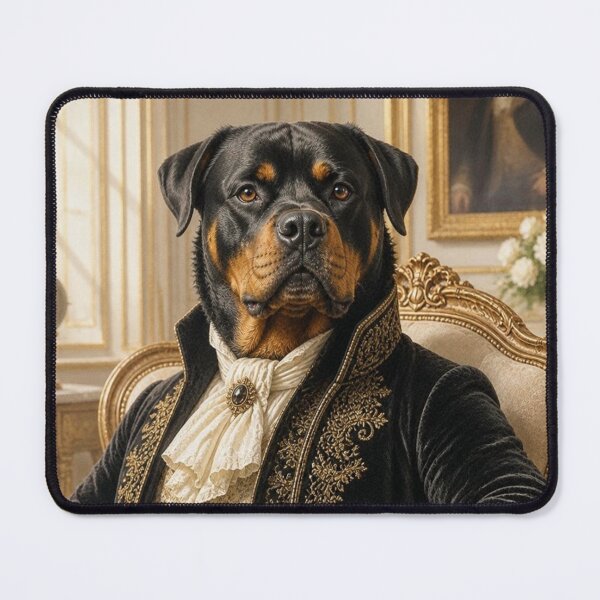 Item preview, Aristocratic Rottweiler Portrait Vintage Art designed and sold by VelarisMoon.
