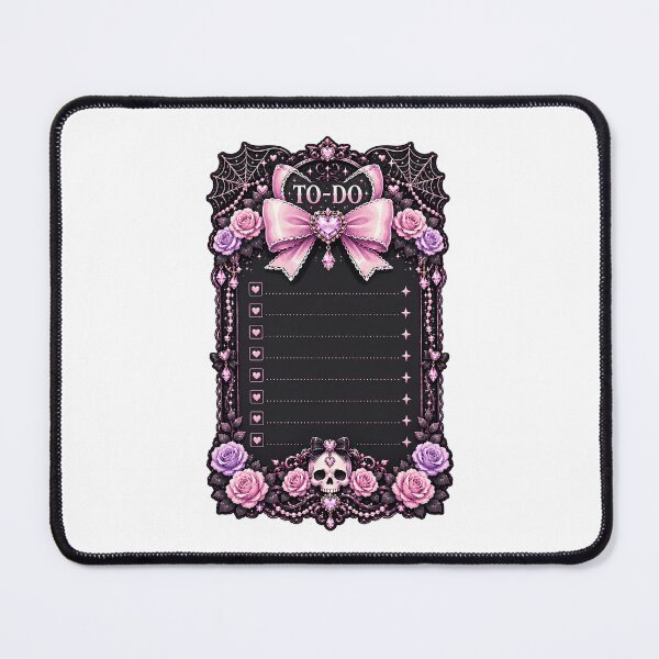 Item preview, Pastel Goth To Do List Notepad with Pink Bow, Gothic Skull, Purple Roses, Spiderweb Lace and Dark Coquette Planner Page designed and sold by looplandger.