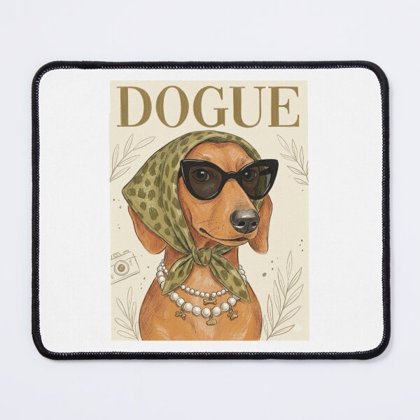 Item preview, Dogue Dachshund Dog Illustration | Fashionable Wiener Dog Art Print | Funny Chic Sausage Dog Design designed and sold by SoftPawsAtelier.