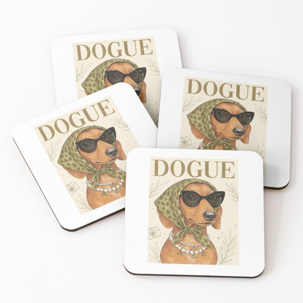 Item preview, Dogue Dachshund Dog Illustration | Fashionable Wiener Dog Art Print | Funny Chic Sausage Dog Design designed and sold by SoftPawsAtelier.