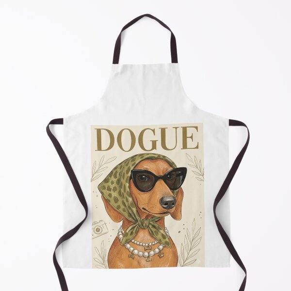 Item preview, Dogue Dachshund Dog Illustration | Fashionable Wiener Dog Art Print | Funny Chic Sausage Dog Design designed and sold by SoftPawsAtelier.