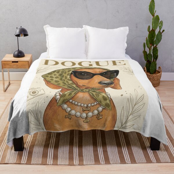 Item preview, Dogue Dachshund Dog Illustration | Fashionable Wiener Dog Art Print | Funny Chic Sausage Dog Design designed and sold by SoftPawsAtelier.