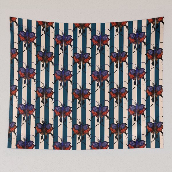 Item preview, Vintage Gothic Butterfly Stripe Pattern designed and sold by VirtuallyCreativ .