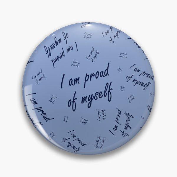 Item preview, Pattern with the inscription "I am proud of myself" on a blue background designed and sold by Cherevan.