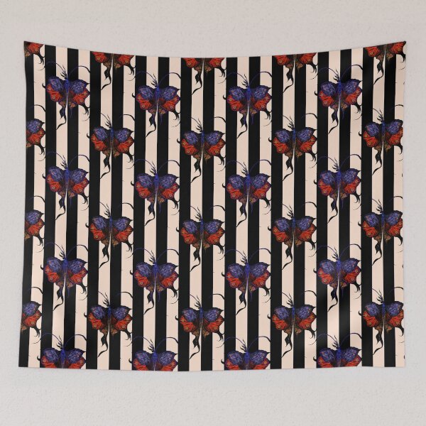 Item preview, Vintage Gothic Butterfly Stripe Pattern designed and sold by VirtuallyCreativ .