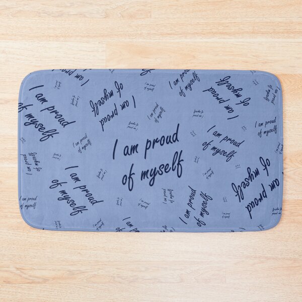Item preview, Pattern with the inscription "I am proud of myself" on a blue background designed and sold by Cherevan.
